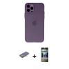 MARSİLYAN™- iPhone 12 Pro Kılıf Atlas Minimal Prime - Siyah 34D Hayalet Izgaralı Cam + Renkli Kamera Lens Koruma Cam - TU