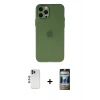 MARSİLYAN™- iPhone 12 Pro Kılıf Atlas Minimal Prime - Siyah 34D Hayalet Izgaralı Cam + Shine Kamera Lens - MI