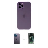 MARSİLYAN™- iPhone 12 Pro Kılıf Atlas Minimal Prime - Siyah 360 Mat Full Body Arka Koruyucu + Neon Fosforlu Kamera Lens - MI
