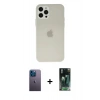 MARSİLYAN™- iPhone 12 Pro Kılıf Atlas Minimal Prime - Siyah 360 Mat Full Body Arka Koruyucu + Neon Fosforlu Kamera Lens - MI