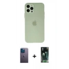 MARSİLYAN™- iPhone 12 Pro Kılıf Atlas Minimal Prime - Siyah 360 Mat Full Body Arka Koruyucu + Neon Fosforlu Kamera Lens - MI