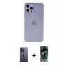 MARSİLYAN™- iPhone 12 Pro Kılıf Atlas Minimal Prime - Siyah 360 Mat Full Body Arka Koruyucu + Neon Fosforlu Kamera Lens - MI