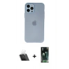 MARSİLYAN™- iPhone 12 Pro Kılıf Atlas Minimal Prime - Siyah 360 Mat Full Body Arka Koruyucu + Kamera Lens Koruma Cam - SF