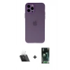 MARSİLYAN™- iPhone 12 Pro Kılıf Atlas Minimal Prime - Siyah 360 Mat Full Body Arka Koruyucu + Kamera Lens Koruma Cam - SF