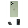 MARSİLYAN™- iPhone 12 Pro Kılıf Atlas Minimal Prime - Siyah 3D Antistatik Hayalet Cam Ekran Koruyucu + Kamera Lens Koruma Cam - SF