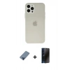 MARSİLYAN™- iPhone 12 Pro Kılıf Atlas Minimal Prime - Siyah 3D Antistatik Hayalet Cam Ekran Koruyucu + Metal Kamera Lens Koruma Cam - MI