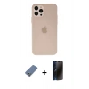MARSİLYAN™- iPhone 12 Pro Kılıf Atlas Minimal Prime - Siyah 3D Antistatik Hayalet Cam Ekran Koruyucu + Metal Kamera Lens Koruma Cam - AKYL