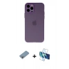 MARSİLYAN™- iPhone 12 Pro Kılıf Atlas Minimal Prime - Siyah 3D Antistatik Seramik Nano Ekran Koruyucu + Shine Kamera Lens Koruma Cam - GI