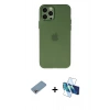 MARSİLYAN™- iPhone 12 Pro Kılıf Atlas Minimal Prime - Siyah 3D Antistatik Seramik Nano Ekran Koruyucu + Shine Kamera Lens Koruma Cam - GI