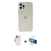 MARSİLYAN™- iPhone 12 Pro Kılıf Atlas Minimal Prime - Siyah 3D Antistatik Seramik Nano Ekran Koruyucu + Shine Kamera Lens - GS