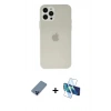 MARSİLYAN™- iPhone 12 Pro Kılıf Atlas Minimal Prime - Siyah 3D Antistatik Seramik Nano Ekran Koruyucu + Metal Kamera Lens Koruma Cam - MI