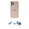 MARSİLYAN™- iPhone 12 Pro Kılıf Atlas Minimal Prime - Siyah 3D Antistatik Seramik Nano Ekran Koruyucu + Shine Kamera Lens Koruma Cam - MI