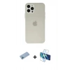 MARSİLYAN™- iPhone 12 Pro Kılıf Atlas Minimal Prime - Siyah 3D Antistatik Seramik Nano Ekran Koruyucu + Shine Kamera Lens Koruma Cam - MI