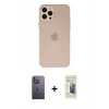 MARSİLYAN™- iPhone 12 Pro Kılıf Atlas Minimal Prime - Siyah 6D Mat Seramik Hayalet Nano Ekran Koruyucu + Neon Fosforlu Kamera Lens - BZ