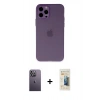 MARSİLYAN™- iPhone 12 Pro Kılıf Atlas Minimal Prime - Siyah 6D Mat Seramik Hayalet Nano Ekran Koruyucu + Neon Fosforlu Kamera Lens - BZ