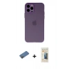 MARSİLYAN™- iPhone 12 Pro Kılıf Atlas Minimal Prime - Siyah 6D Mat Seramik Hayalet Nano Ekran Koruyucu + Shine Kamera Lens Koruma Cam - GD