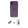 MARSİLYAN™- iPhone 12 Pro Kılıf Atlas Minimal Prime - Siyah 6D Mat Seramik Hayalet Nano Ekran Koruyucu + Metal Kamera Lens Koruma Cam - KI