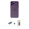 MARSİLYAN™- iPhone 12 Pro Kılıf Atlas Minimal Prime - Siyah 6D Mat Seramik Hayalet Nano Ekran Koruyucu + Renkli Kamera Lens Koruma Cam - MI