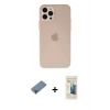 MARSİLYAN™- iPhone 12 Pro Kılıf Atlas Minimal Prime - Siyah 6D Mat Seramik Hayalet Nano Ekran Koruyucu + Metal Kamera Lens Koruma Cam - MR