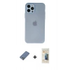 MARSİLYAN™- iPhone 12 Pro Kılıf Atlas Minimal Prime - Siyah 6D Mat Seramik Hayalet Nano Ekran Koruyucu + Metal Kamera Lens Koruma Cam - AKYL