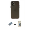 MARSİLYAN™- iPhone 12 Pro Kılıf Atlas Minimal Prime - Siyah 6D Mat Seramik Hayalet Nano Ekran Koruyucu + Metal Kamera Lens Koruma Cam - MR