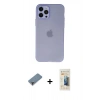 MARSİLYAN™- iPhone 12 Pro Kılıf Atlas Minimal Prime - Siyah 6D Mat Seramik Hayalet Nano Ekran Koruyucu + Metal Kamera Lens Koruma Cam - MR