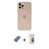 MARSİLYAN™- iPhone 12 Pro Kılıf Atlas Minimal Prime - Siyah 6D Mat Seramik Hayalet Nano Ekran Koruyucu + Metal Kamera Lens Koruma Cam - AKYL