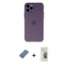 MARSİLYAN™- iPhone 12 Pro Kılıf Atlas Minimal Prime - Siyah 6D Mat Seramik Hayalet Nano Ekran Koruyucu + Metal Kamera Lens Koruma Cam - AKYL