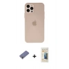 MARSİLYAN™- iPhone 12 Pro Kılıf Atlas Minimal Prime - Siyah 6D Mat Seramik Hayalet Nano Ekran Koruyucu + Metal Kamera Lens Koruma Cam - GD