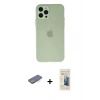 MARSİLYAN™- iPhone 12 Pro Kılıf Atlas Minimal Prime - Siyah 6D Mat Seramik Hayalet Nano Ekran Koruyucu + Renkli Kamera Lens Koruma Cam - MI