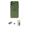 MARSİLYAN™- iPhone 12 Pro Kılıf Atlas Minimal Prime - Siyah 6D Mat Seramik Hayalet Nano Ekran Koruyucu + Renkli Kamera Lens Koruma Cam - MI