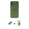 MARSİLYAN™- iPhone 12 Pro Kılıf Atlas Minimal Prime - Siyah 6D Mat Seramik Hayalet Nano Ekran Koruyucu + Metal Kamera Lens Koruma Cam - MR