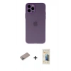 MARSİLYAN™- iPhone 12 Pro Kılıf Atlas Minimal Prime - Siyah 6D Mat Seramik Hayalet Nano Ekran Koruyucu + Shine Kamera Lens Koruma Cam - SABE