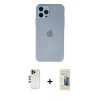 MARSİLYAN™- iPhone 12 Pro Kılıf Atlas Minimal Prime - Siyah 6D Mat Seramik Hayalet Nano Ekran Koruyucu + Shine Kamera Lens - GD