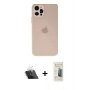 MARSİLYAN™- iPhone 12 Pro Kılıf Atlas Minimal Prime - Siyah 6D Mat Seramik Hayalet Nano Ekran Koruyucu + Kamera Lens Koruma Cam - SF