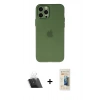 MARSİLYAN™- iPhone 12 Pro Kılıf Atlas Minimal Prime - Siyah 6D Mat Seramik Hayalet Nano Ekran Koruyucu + Kamera Lens Koruma Cam - SF