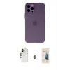 MARSİLYAN™- iPhone 12 Pro Kılıf Atlas Minimal Prime - Siyah 6D Mat Seramik Hayalet Nano Ekran Koruyucu + Shine Kamera Lens - GD