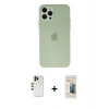 MARSİLYAN™- iPhone 12 Pro Kılıf Atlas Minimal Prime - Siyah 6D Mat Seramik Hayalet Nano Ekran Koruyucu + Shine Kamera Lens - GD