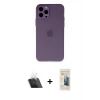 MARSİLYAN™- iPhone 12 Pro Kılıf Atlas Minimal Prime - Siyah 6D Mat Seramik Hayalet Nano Ekran Koruyucu + Kamera Lens Koruma Cam - SF
