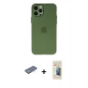 MARSİLYAN™- iPhone 12 Pro Kılıf Atlas Minimal Prime - Siyah 6D Mat Seramik Hayalet Nano Ekran Koruyucu + Renkli Kamera Lens Koruma Cam - YL