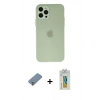 MARSİLYAN™- iPhone 12 Pro Kılıf Atlas Minimal Prime - Siyah Polymer Nano Ekran Koruyucu + Metal Kamera Lens Koruma Cam - GS