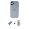 MARSİLYAN™- iPhone 12 Pro Kılıf Atlas Minimal Prime - Siyah Polymer Nano Ekran Koruyucu + Metal Kamera Lens Koruma Cam - GS