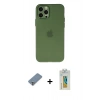 MARSİLYAN™- iPhone 12 Pro Kılıf Atlas Minimal Prime - Siyah Polymer Nano Ekran Koruyucu + Metal Kamera Lens Koruma Cam - GS