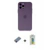MARSİLYAN™- iPhone 12 Pro Kılıf Atlas Minimal Prime - Siyah Polymer Nano Ekran Koruyucu + Metal Kamera Lens Koruma Cam - KI