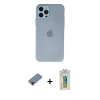 MARSİLYAN™- iPhone 12 Pro Kılıf Atlas Minimal Prime - Siyah Polymer Nano Ekran Koruyucu + Metal Kamera Lens Koruma Cam - KI