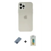 MARSİLYAN™- iPhone 12 Pro Kılıf Atlas Minimal Prime - Siyah Polymer Nano Ekran Koruyucu + Metal Kamera Lens Koruma Cam - MI