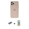 MARSİLYAN™- iPhone 12 Pro Kılıf Atlas Minimal Prime - Siyah Polymer Nano Ekran Koruyucu + Renkli Kamera Lens Koruma Cam - TU