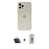 MARSİLYAN™- iPhone 12 Pro Kılıf Atlas Minimal Prime - Siyah Polymer Nano Ekran Koruyucu + Kamera Lens Koruma Cam - SF