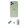 MARSİLYAN™- iPhone 12 Pro Kılıf Atlas Minimal Prime - Siyah Polymer Nano Ekran Koruyucu + Shine Kamera Lens Koruma Cam - GI