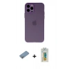 MARSİLYAN™- iPhone 12 Pro Kılıf Atlas Minimal Prime - Siyah Polymer Nano Ekran Koruyucu + Shine Kamera Lens Koruma Cam - GS